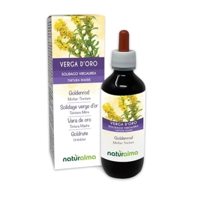 Imagen de Vara de oro (Solidago virgaurea) hierba con flores Tintura Madre sin alcohol Naturalma Extracto líquido gotas 200 ml Complemento alimenticio Vegano