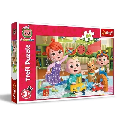 Imagen de Trefl Cocomelon, Listos para la Aventura 24 Maxi Piezas Grandes, Puzle de Colores con Personajes, Entretenimiento Creativo, Juego niños a Partir 3 años, Multicolor (14363)
