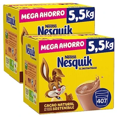 Imagen de NESTLÉ NESQUIK Instantáneo Cacao Soluble 5.5kg Estuche Juego de 2 unidades