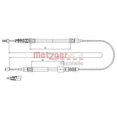 Imagen de METZGER 11.5769 Cable de Freno Mano Atrás izquierda 1426, 756/307 COFLE OPEL: Corsa C Hatchback