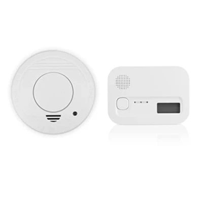 Imagen de Kit de Seguridad Smartwares Detector Humo y CO Incluido Botón Prueba Pilas reemplazables Incluidas Vida útil 10 años Blanco FSE 19204