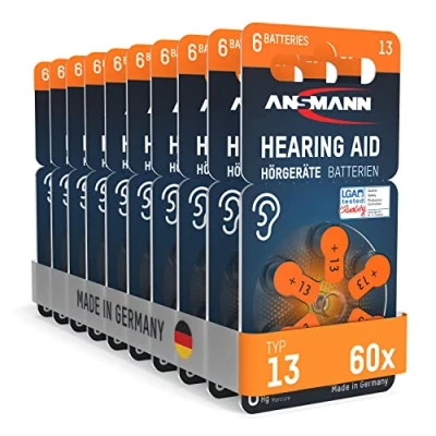 Imagen de ANSMANN Pilas para audífonos Tipo 13 Naranja P13 PR48 ZL2 (60 Unidades)