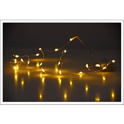 Imagen de Guirnalda de 40 luces led (cable con microledes luz blanca cálida, funciona pilas)