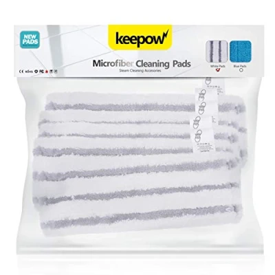 Imagen de KEEPOW Juego de 5 paños microfibra compatibles con limpiadores vapor Karcher, accesorios EasyFix SC 2, 3, 4, 5, boquilla suelo, versión actualizada, suelo gris