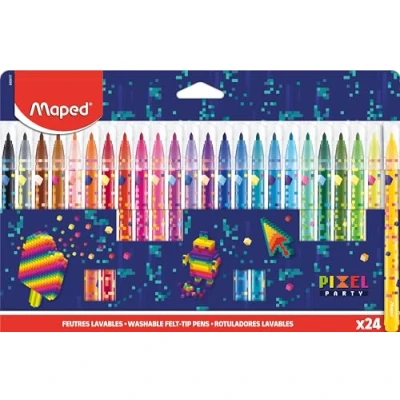 Imagen de Maped Rotuladores Pixel Party x24 Caja de Cartón, Gama Amplia Colores Para Artistas Jóvenes