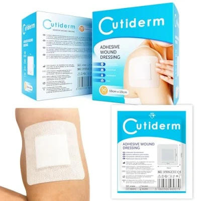 Imagen de Cutiderm Apósito adhesivo estéril para heridas, 10 cm x cm, caja de 50