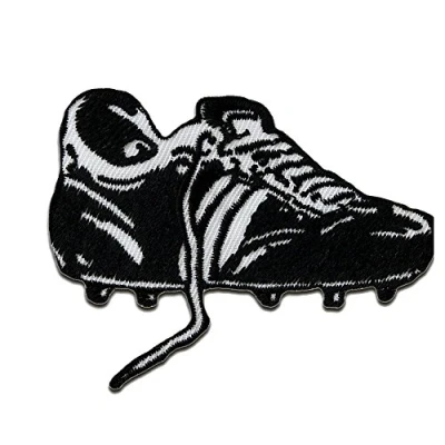 Imagen de Bota De Fútbol Parches Termoadhesivos Bordados Aplique Para Ropa, Tamaño: 7,3 x 5,5 cm