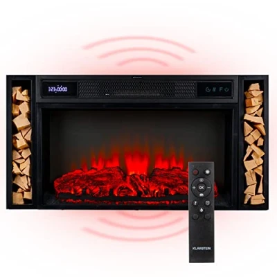 Imagen de Klarstein Chimenea Electrica Pared, Llama LED con una Potencia de 1900W y Mando, Temporizador Control Automático Temperatura, Interior Casa Efecto Troncos, Estufas