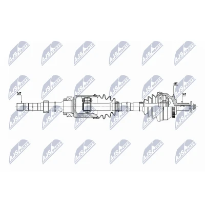 Imagen de NTY NPW VV 129 Árbol de transmisión Eje delantero, derecha 978, 513 con tornillo VOLVO: V70 2, S60 I