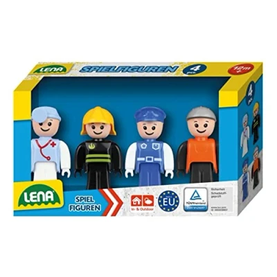 Imagen de LENA Juego de 4 móviles, Pack Accesorios para la Serie vehículos TRUXX², Figuras Interior y Exterior, niños a Partir 12 Meses, 04490