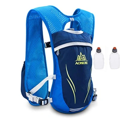 Imagen de AONIJIE Unisex 5.5L Running Race Hidratación Chaleco Pack Mochila (Azul+250ml botella)