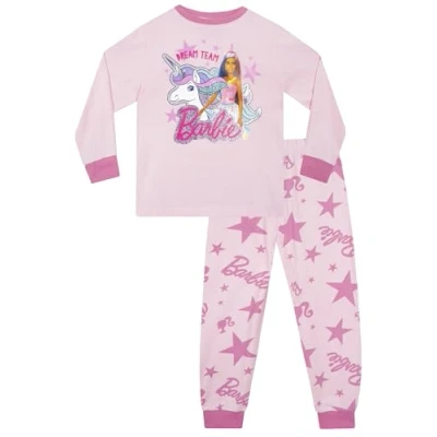 Imagen de Barbie Pijama Niña Invierno para Niñas Rosa 7 8 años