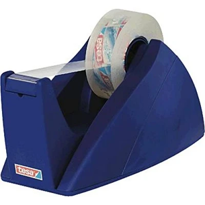 Imagen de tesa Easy Cut Dispensador de Cinta Adhesiva Recargable y Antideslizante para Rollos hasta 33 m x 19 mm Azul