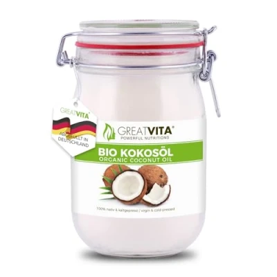 Imagen de Aceite puro de coco virgen extra orgánico MeaVita 1 Litre (1 X 1000 ml)