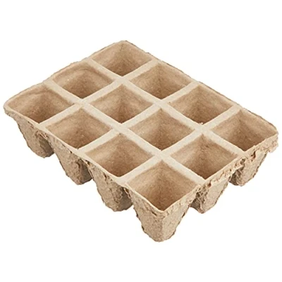 Imagen de Flower 55044 Semilleros biodegradables, 12 cavidades, 6 Unidades, Marron, 3.5x4.5x3.5 cm