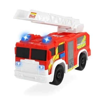 Imagen de Dickie Toys Camión de Bomberos con Luz y Sonido, Escalera Móvil Extensible, Pilas Incluidas, Apto para Niños Niñas 3 a 6 Años Edad, 30 cm