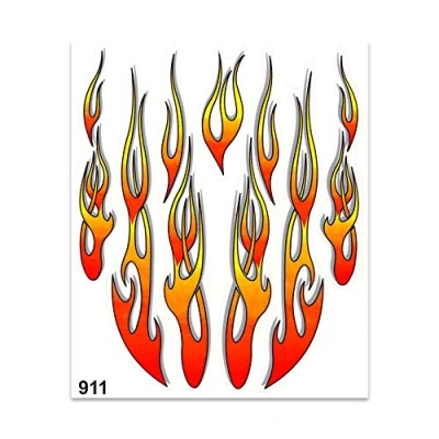 Imagen de 4R Quattroerre.it 911 Adhesivos Llamas 24 x 20 cm