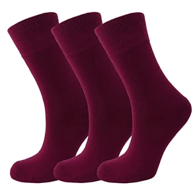 Imagen de Green Bear Calcetines Bambú Color Burdeos 35 38 Suela Acolchada Suave Y Antibacteriano Pack De 3