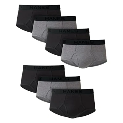 Imagen de Hanes Ultimate Men&#039;s 7 Pack Full Cut Briefs Colors May Vary, Black/Grey, X Large