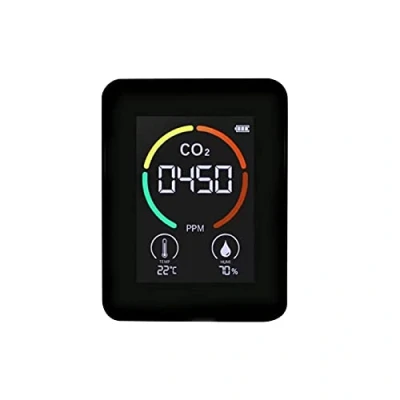 Imagen de Calidad Aire Detector Co2, Medidor Comprobador Dióxido Carbono/Humedad/Temperatura, Homologado para Salas, Oficinas Y Diversas Ocasiones