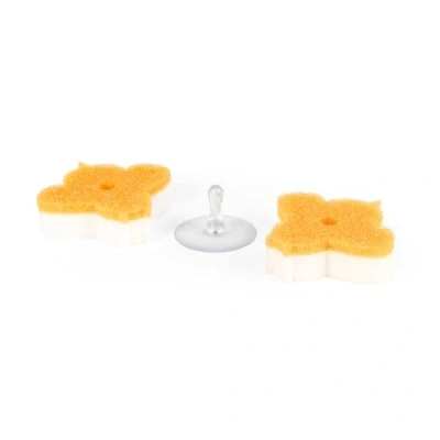 Imagen de Kleeneze KL072832EU7 Esponjas De Doble Cara En Forma Abeja, Depurador Platos, Pack 2 Limpieza, Perfectos para eliminar las manchas difíciles, Incluyen Ganchos Succión