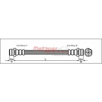 Imagen de METZGER 4113305 Latiguillos de Freno 276 F10 x 1 MAZDA: 626 III Hatchback