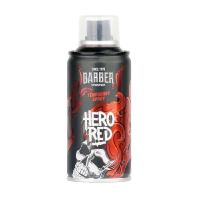 Imagen de BARBER MARMARA laca de color para peluquería 150ml spray el cabello disfrazarse y maquillarse carnaval, Halloween fiestas temáticas tinte (Hero Red)