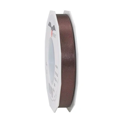 Imagen de C.E. PATTBERG PRÄSENT cinta regalo satén color café solo, 25 m de raso para envolver regalos, 15 mm ancho, decoración y manualidades, decorativa versátil