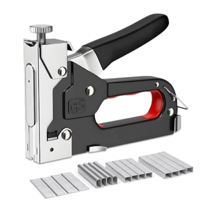 Imagen de Wzhtuzi grapadora para madera, pistola de grapas, mano madera con alto rendimiento extractor fuerza disparo ajustable ideal carpintería
