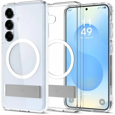 Imagen de Spigen Funda Ultra Hybrid S MagFit Compatible con Samsung Galaxy S25 5G Clear White