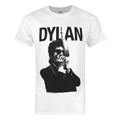 Imagen de Bob Dylan Harmonica Camiseta, Blanco, XL para Hombre