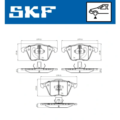 Imagen de SKF VKBP 80272 Juego de pastillas freno no preparado para indicador desgaste OPEL: Vectra C Berlina, CC, Caravan