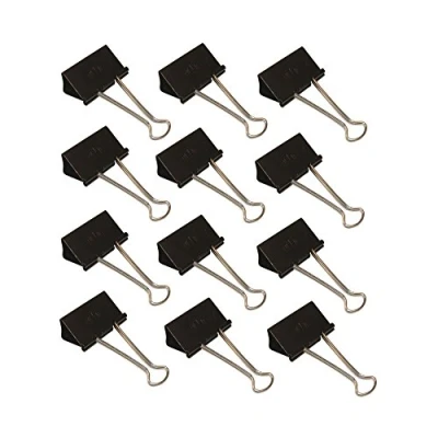 Imagen de Wedo 06421451 Pack de 12 broches aprietapapel, 51 mm, color negro