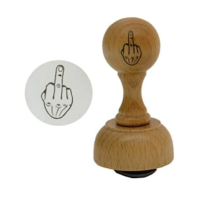 Imagen de Stinkefinger Sello de madera para oficina