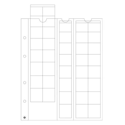 Imagen de Leuchtturm 308740 Envoltorios para monedas OPTIMA Euro 50 compartimentos transparentes juegos de en euros 1 céntimo a 2 paquete 5