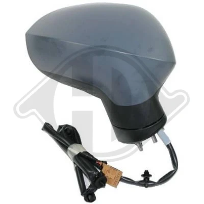 Imagen de espejo retrovisor Diederichs 7445224 derecha imprimado convexo, abatible eléctricamente, para ajuste elect. espejo, calefactable, completo