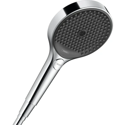 Imagen de hansgrohe Rainfinity ducha de mano, alcachofa con 3 tipos chorro, cabezal redondo (⌀ 130 mm), sistema antical, cromo, 26864000