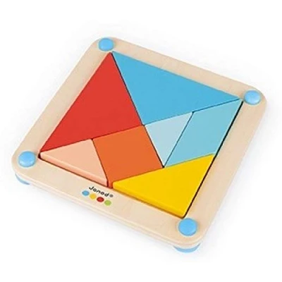 Imagen de Janod Essentiel Tangram Juego Educativo de Madera para Niños Pequeños Pintura al Agua A partir 2 Años, J05070