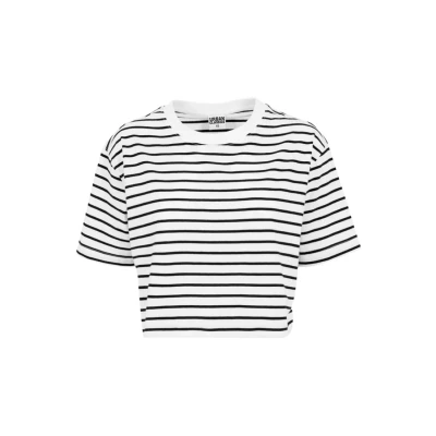 Imagen de Urban Classics Ladies Short Striped Oversized TEE Camiseta estampada, Mujer, Talla: Small, White/black
