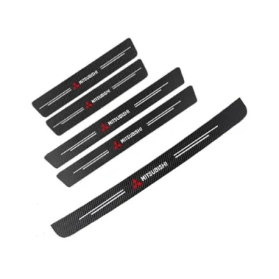 Imagen de GTFRFD 5pcs Coche Protector Umbral Puerta, para Mitsubishi Eclipse Cross 2018 2023 Carbono CocheTira Protectora Alféizar Puerta Decorativo Accesorios