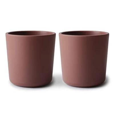 Imagen de mushie 2 x Vasos para niños Fabricados en Dinamarca Libres de BPA &amp; Aptos Lavavajillas Equipamiento inicial seguro, duradero y niñas pequeños Woodchuck