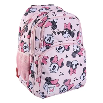 Imagen de CERDÁ LIFE&#039;S LITTLE MOMENTS Mochila Minnie Mouse con Bolsillo Frontal y Malla Lateral para Niña Colección Escolar Licencia Oficial Disney, Multicolor, único (2100003831)