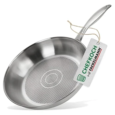 Imagen de Fackelmann Chefkoch Múnich Sartén de 28 cm diámetro con base panal acero inoxidable apta para todo tipo fuegos (también inducción)