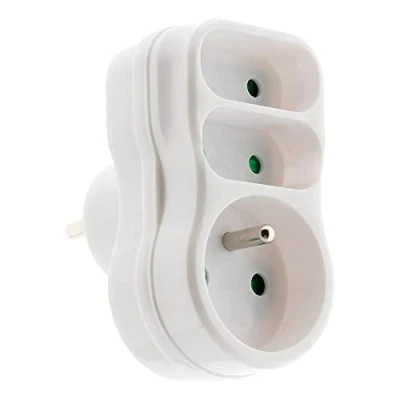 Imagen de Adaptador triple (1 x 16 A + 2 6 A), color blanco