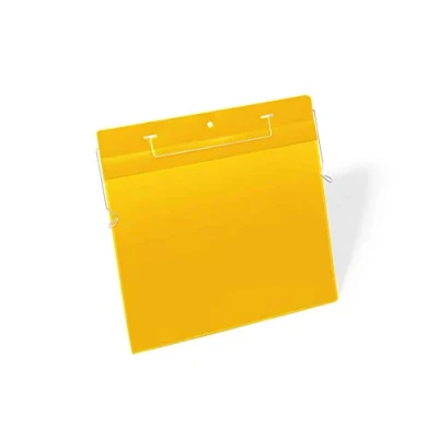 Imagen de Durable 175404 Bolsa de plancha alambre A4 vertical, paquete 50 piezas, amarillo