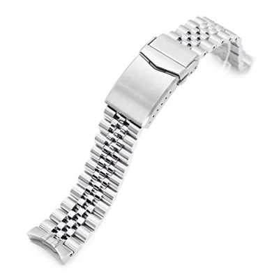 Imagen de Super J Louis Pulsera de metal para New Seiko (20 mm, 5 40 cepillado), acero inoxidable, L, Clásico