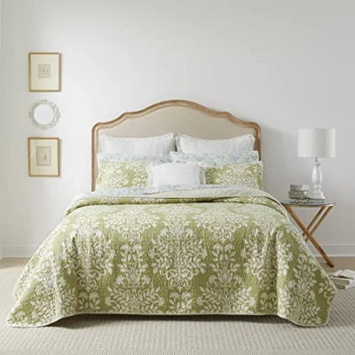 Imagen de Laura Ashley Rowland Cama Set, algodón, Salvia, Full/Queen
