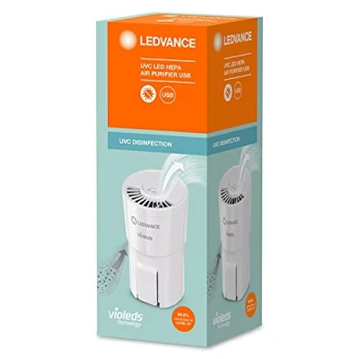 Imagen de LEDVANCE purificador de aire UVC HEPA, aire,potencia UV C total para desinfectar y un clima ambiental agradable, móvil utilizable en cualquier lugar a través cable USB