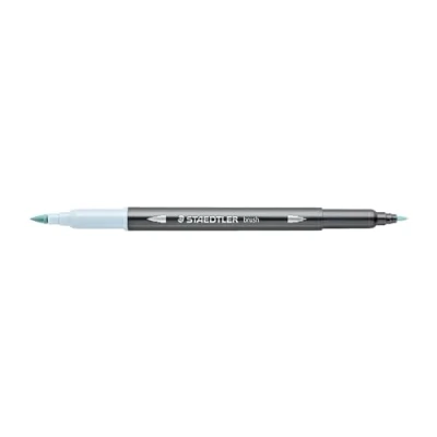 Imagen de Staedtler 3001 Fieltro para colorear acuarellable doble punta pincel 1 6 mm y fino 0,5 0,8 mm, color azul pastel 302