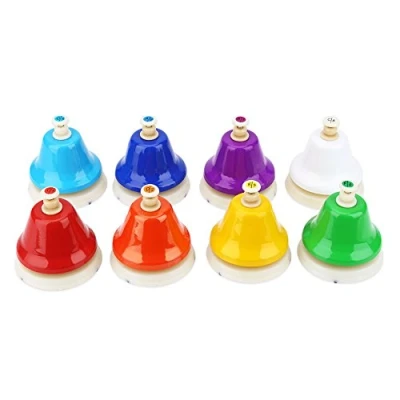 Imagen de Conjunto de Campanas Mano, 8 Notas Coloridas Instrumentos Percusion Aprendizaje Musical Juguetes para Ninos